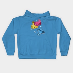 Pansexual Axolotl LGBT Pride Flag Kids Hoodie